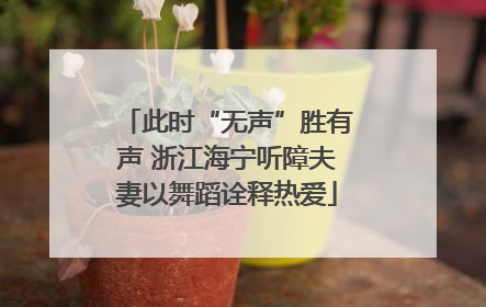 此时“无声”胜有声 浙江海宁听障夫妻以舞蹈诠释热爱