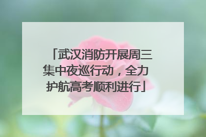 武汉消防开展周三集中夜巡行动，全力护航高考顺利进行