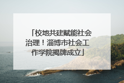 校地共建赋能社会治理！淄博市社会工作学院揭牌成立
