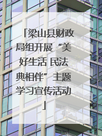 梁山县财政局组开展“美好生活 民法典相伴”主题学习宣传活动
