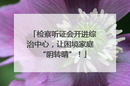 检察听证会开进综治中心，让困境家庭“阴转晴”！