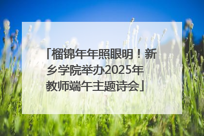 榴锦年年照眼明！新乡学院举办2025年教师端午主题诗会