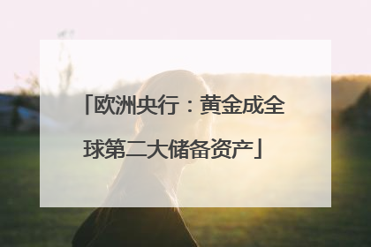 欧洲央行：黄金成全球第二大储备资产