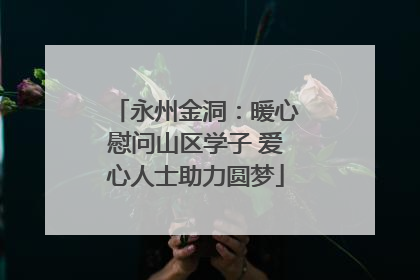 永州金洞：暖心慰问山区学子 爱心人士助力圆梦