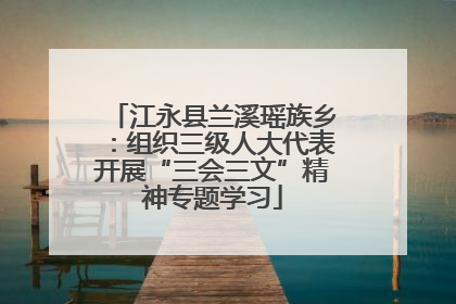 江永县兰溪瑶族乡：组织三级人大代表开展“三会三文”精神专题学习