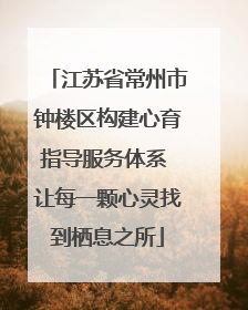 江苏省常州市钟楼区构建心育指导服务体系 让每一颗心灵找到栖息之所