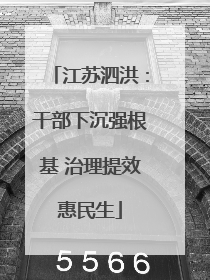 江苏泗洪：干部下沉强根基 治理提效惠民生