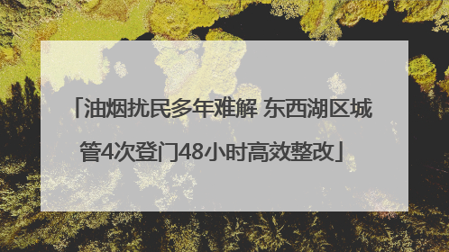 油烟扰民多年难解 东西湖区城管4次登门48小时高效整改