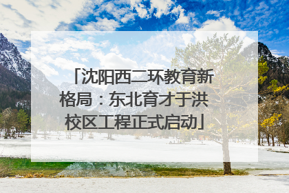 沈阳西二环教育新格局：东北育才于洪校区工程正式启动