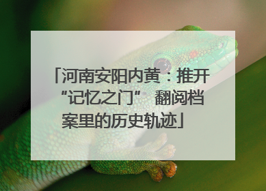 河南安阳内黄：推开“记忆之门” 翻阅档案里的历史轨迹