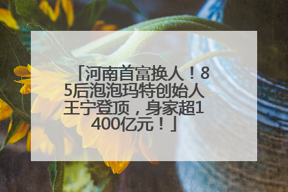 河南首富换人！85后泡泡玛特创始人王宁登顶，身家超1400亿元！