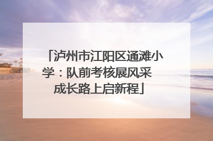 泸州市江阳区通滩小学：队前考核展风采 成长路上启新程