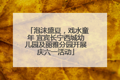 泡沫盛夏，戏水童年 宜宾长宁西城幼儿园及丽雅分园开展庆六一活动