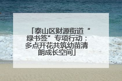 泰山区财源街道“绿书签”专项行动：多点开花共筑幼苗清朗成长空间