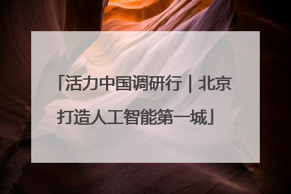 活力中国调研行｜北京打造人工智能第一城