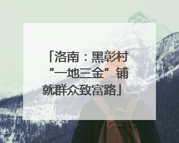 洛南：黑彰村“一地三金”铺就群众致富路