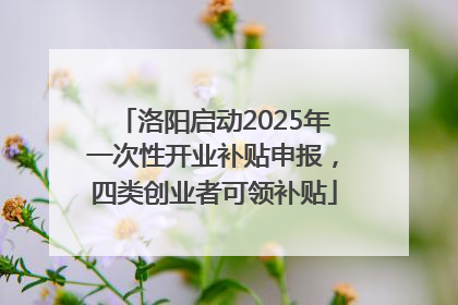 洛阳启动2025年一次性开业补贴申报，四类创业者可领补贴