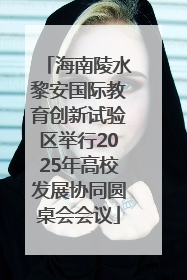 海南陵水黎安国际教育创新试验区举行2025年高校发展协同圆桌会会议