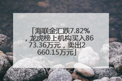 海联金汇跌7.82%，龙虎榜上机构买入8673.36万元，卖出2660.15万元