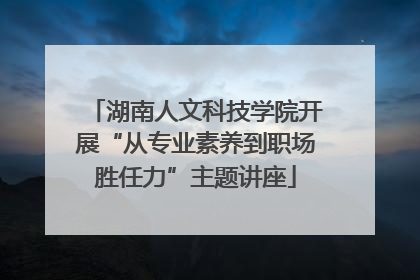 湖南人文科技学院开展“从专业素养到职场胜任力”主题讲座