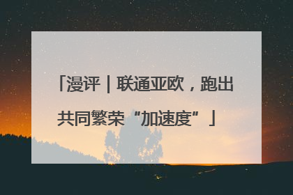 漫评｜联通亚欧，跑出共同繁荣“加速度”