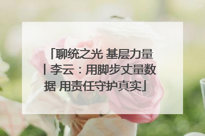 聊统之光 基层力量丨李云：用脚步丈量数据 用责任守护真实