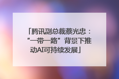 腾讯副总裁蔡光忠：“一带一路”背景下推动AI可持续发展