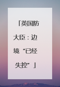 英国防大臣：边境“已经失控”