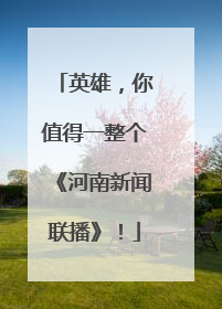 英雄，你值得一整个《河南新闻联播》！