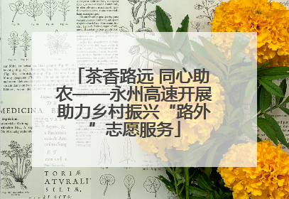 茶香路远 同心助农——永州高速开展助力乡村振兴“路外”志愿服务