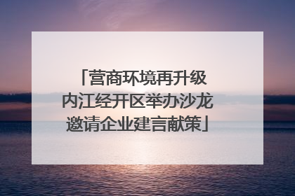 营商环境再升级 内江经开区举办沙龙邀请企业建言献策