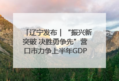 辽宁发布｜“振兴新突破 决胜勇争先”营口市力争上半年GDP增长6%左右