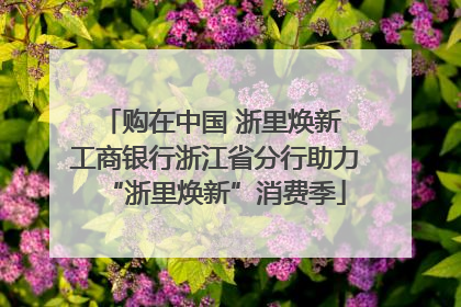 购在中国 浙里焕新 工商银行浙江省分行助力“浙里焕新”消费季
