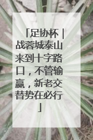 足协杯｜战蓉城泰山来到十字路口，不管输赢，新老交替势在必行