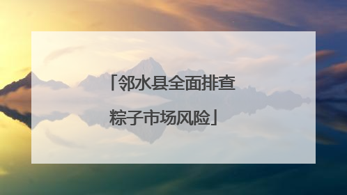 邻水县全面排查粽子市场风险