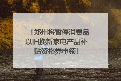 郑州将暂停消费品以旧换新家电产品补贴资格券申领