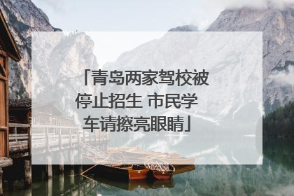 青岛两家驾校被停止招生 市民学车请擦亮眼睛