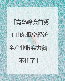 青岛峰会首秀！山东低空经济全产业链实力藏不住了