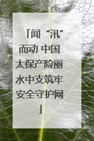 闻“汛”而动 中国太保产险丽水中支筑牢安全守护网