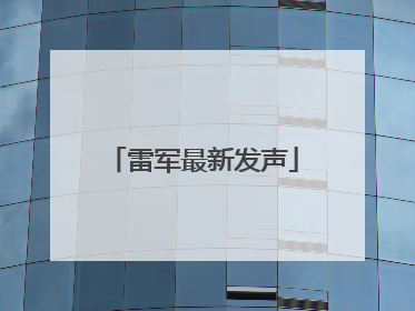 雷军最新发声
