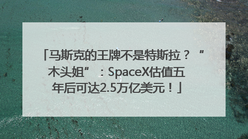 马斯克的王牌不是特斯拉？“木头姐”：SpaceX估值五年后可达2.5万亿美元！