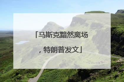 马斯克黯然离场，特朗普发文