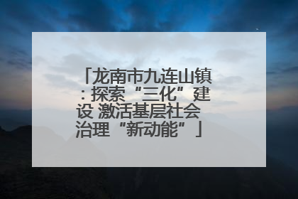 龙南市九连山镇：探索“三化”建设 激活基层社会治理“新动能”