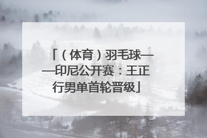 （体育）羽毛球——印尼公开赛：王正行男单首轮晋级