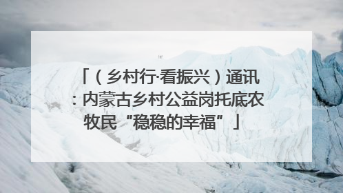 （乡村行·看振兴）通讯：内蒙古乡村公益岗托底农牧民“稳稳的幸福”
