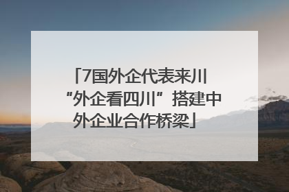 7国外企代表来川 “外企看四川”搭建中外企业合作桥梁