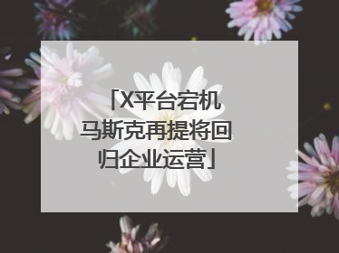 X平台宕机 马斯克再提将回归企业运营
